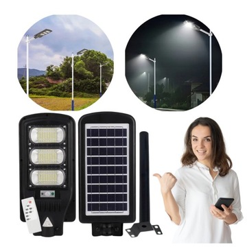 LAMPA ULICZNA SOLAR SOLARNA PANEL CZUJNIK RUCHU ZMIERZCHU PILOT IP66 1200W