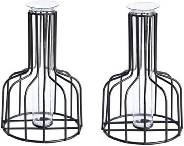 2X MINIMALISTYCZNY WAZON UCHWYT NA RURKĘ DO ROŚLIN Z METALOWĄ RAMĄ