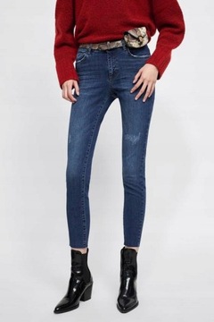 P3G016 ZARA__MI1 SPODNIE JEANS RURKI PRZETARCIA _S