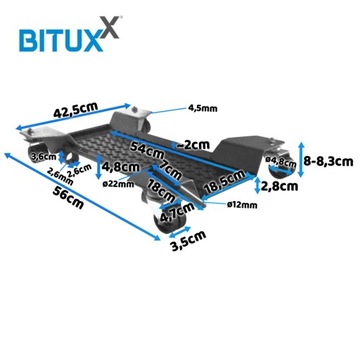Manewrowy wózek do motocykli udzwig 250kg obrotowe koła