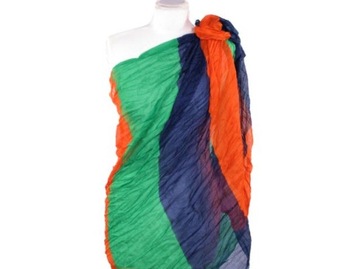 PRZEWIEWNE PAREO PLAŻOWE KOLOROWE PASY 257-41