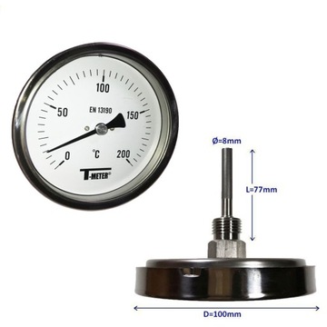 TERMOMETR DN100 T-Meter 0-200°C typ 1685004 G1/2''