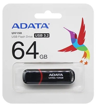 Флэш-накопитель ADATA UV150, 64 ГБ, черный, USB 3.2