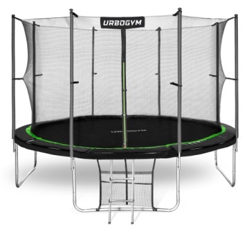 TRAMPOLINA OGRODOWA Z SIATKĄ DRABINKA 374 cm 12FT