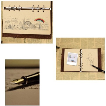 SKÓRZANY NOTATNIK, SZKICOWNIK LUB DZIENNIK PODRÓŻY