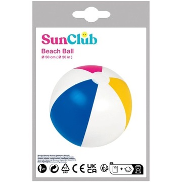 ПЛЯЖНЫЙ МЯЧ, НАДУВАННЫЙ В ВОДУ, РАЗВЛЕЧЕНИЕ ДЛЯ ДЕТЕЙ, SUNCLUB 50 СМ