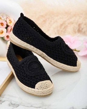 ЧЕРНЫЕ АЖУРНЫЕ ЖЕНСКИЕ ЭСПАДРИЛЬИ EVELLAM 38