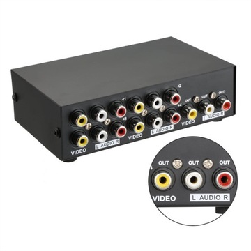 SWITCH 4IN1 AV RCA CHINCH 4x разветвитель АДАПТЕР