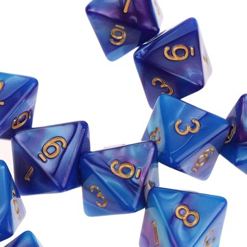 20 шт. 8-гранные многогранные кости D8 для настольной игры Dungeons and Dragons