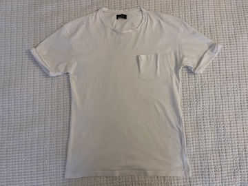 Базовая белая футболка Zara с летним карманом