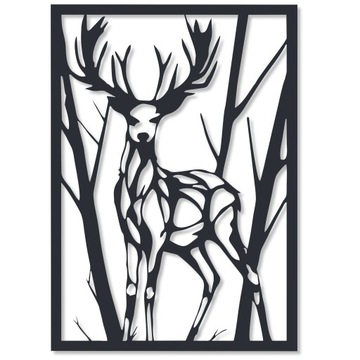 ИЗОБРАЖЕНИЕ ОЛЕНЕЙ, АЖУРНОЕ УКРАШЕНИЕ, 3D ОТДЕЛКА СТЕНЫ