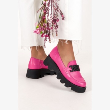 КОЖАНЫЕ ТУФЛИ ЖЕНСКИЕ НА ЦЕПНОЙ ПЛАТФОРМЕ 37