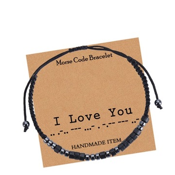 Мужской браслет деревянные бусины и гематит алфавит моржа