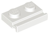 Lego 32028 Płytka Prowadnica 1X2 Biała (1G)