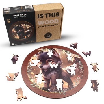 Puzzle drewniane Wilczek 40 elementów XL