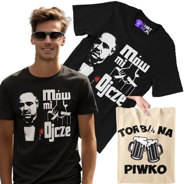 KOSZULKA DLA TATY DZIEŃ TATY MÓW MI OJCZE DLA OJCA +TORBA NA PIWKO ROZ.XL