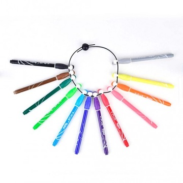 Фломастеры Y-Plus Parrot на ластике, 12 цветов.