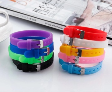 BRANSOLETKA z zapięciem opaska silikonowa gumowa zapinana damska dziecięca
