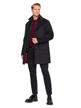 GUESS COAT - PŁASZCZ CZARNY MĘSKI XL