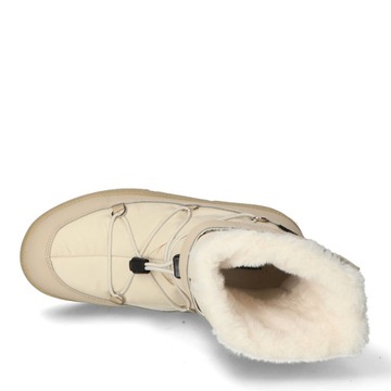 American Club Śniegowce damskie Botki ocieplane Buty zimowe Beżowe Kremowe