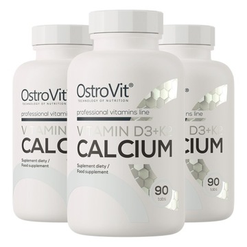 OstroVit Witamina D3 + K2 + Wapń 3 x 90 tabs KOŚCI