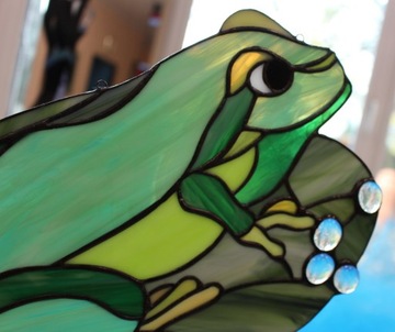 Витражная лягушка Тиффани символ счастья, подарок