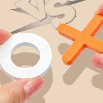 6xTic TAC Toe Деревянная настольная игра XO Шахматная настольная игра Интерактивная 4 предмета