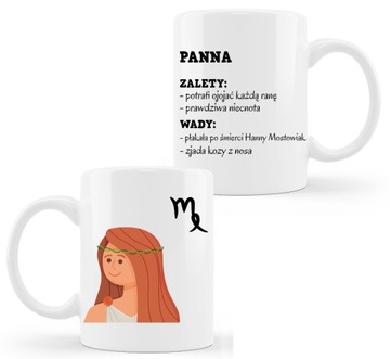 Kubek znaki zodiaku zodiak PANNA śmieszny nadruk