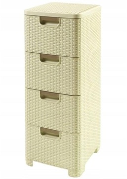 CURVER Regał z 4x14L szufladami STYLE kremowy