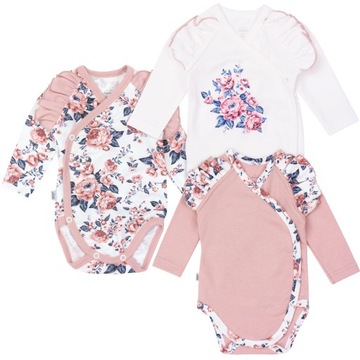 BODY NIEMOWLĘCE KOPERTOWE BAWEŁNA 3PAK JUKKI r.56