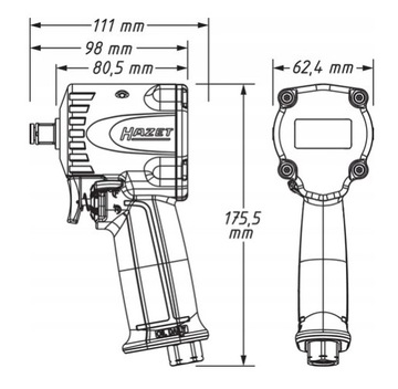 Гайковерт ударный пневматический MINI 1/2 HAZET 9012M-1