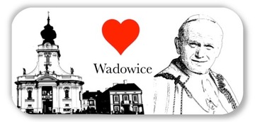 Długi biały magnes WADOWICE JAN PAWEŁ II