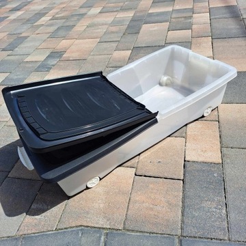 КОНТЕЙНЕР ДЛЯ ПОСТЕЛЬНЫХ ПРИНАДЛЕЖНОСТЕЙ НА КОЛЕСАХ ПОД КРОВАТЬЮ