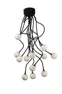 LAMPA WISZĄCA SUFITOWA ŻYRANDOL SREBRNE KULE LED
