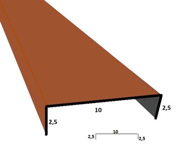Obróbka maskująca 1 dł. 1,95 m ral 8004 CEGŁA mat