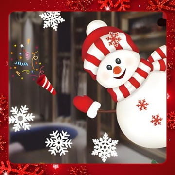 РОЖДЕСТВЕНСКИЕ НАКЛЕЙКИ НА ОКОННОЕ СТЕКЛО РОЖДЕСТВЕНСКИЕ УКРАШЕНИЯ СНЕЖИНКИ ПОДАРОК ​​САНТА-КЛАУСУ