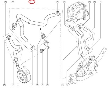 MEGANE III 3 FLUENCE 2.0 16V M4R WAZ PŘÍVOD NÁHRADY CHLAZENÍ OE
