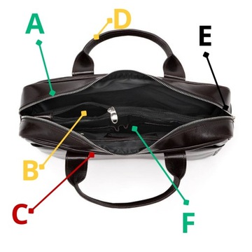 Torba Męska na Laptop Skórzana Teczka na Ramię do Pracy Brodrene Brązowa