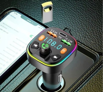 FM-передатчик Зарядное устройство Bluetooth QC PD 20 Вт USB x2