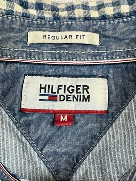 Tommy Hilfiger denim koszula unikat krata logo M L