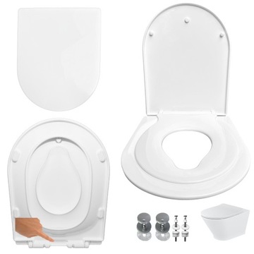 Сиденье для унитаза для ДЕТЕЙ, СЪЕМНАЯ КРЫШКА, Магнит, медленно закрывающийся