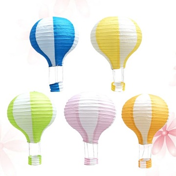 5 SZT. 30 CM KOLOROWY WISZĄCY ŚLUBNY BALON NA GORĄCE POWIETRZE SKŁADANY PAPIEROWY LATARNIA PA