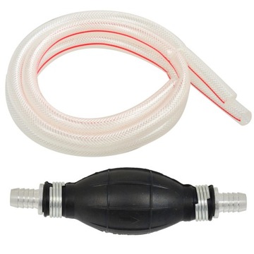 Ręczna pompka do paliwa 12mm z wężykami 2x1m - gruszka