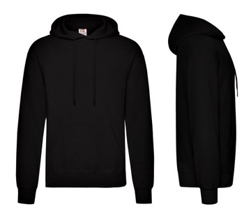 BLUZA MESKA Z KAPTUREM FRUIT OF THE LOOM GRUBA BLUZA Hooded CLASIC SOLIDNA