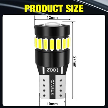 2pcs Canbus W5W T10 LED Bulbs 3014 3030 18SMD