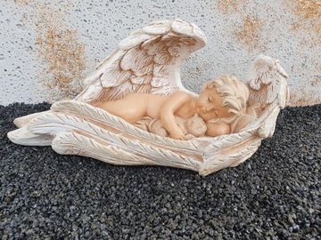 АНГЕЛ С ЖИВОТНЫМ подарок, БОЛЬШАЯ гипсовая фигурка