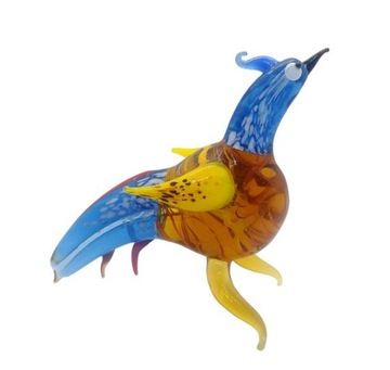 PIĘKNA SZKLANA FIGURKA/ PTAK BAŻANT / RĘKODZIEŁO
