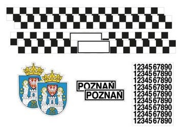 oznaczenie TAXI Poznań - naklejki foliowe