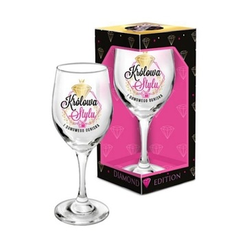 KIELISZEK DO WINA DIAMOND EDITION `KRÓLOWA STYLU I DOMOWEGO OGNISKA