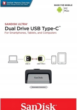 Двойной диск SanDisk с USB-C и USB-A, 32 ГБ